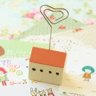 Pink House Memo Clip Card Holder