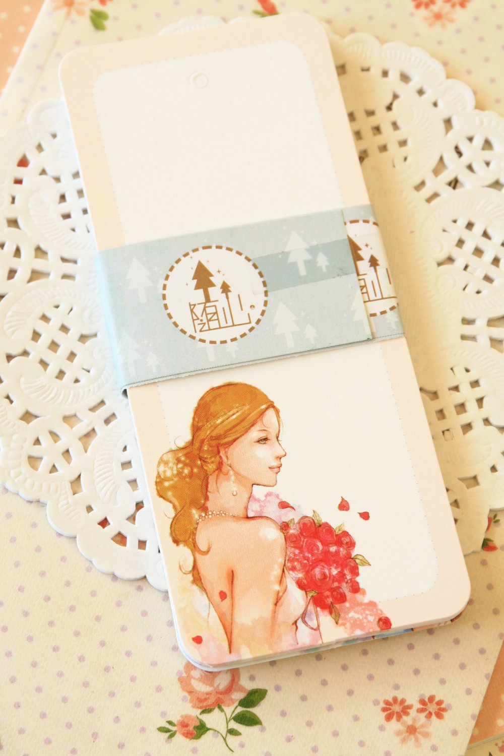 cute girl illustrated bookmark blanks