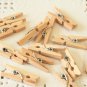 Plain Natural Mini Wood Pegs Clips