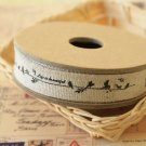 Birds Life is Beautiful cotton linen sewing tape ribbon