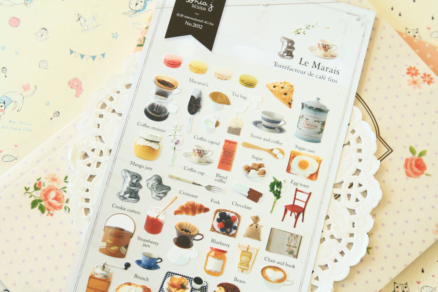 Le Marais Sonia cafe deco scrapbooking stickers
