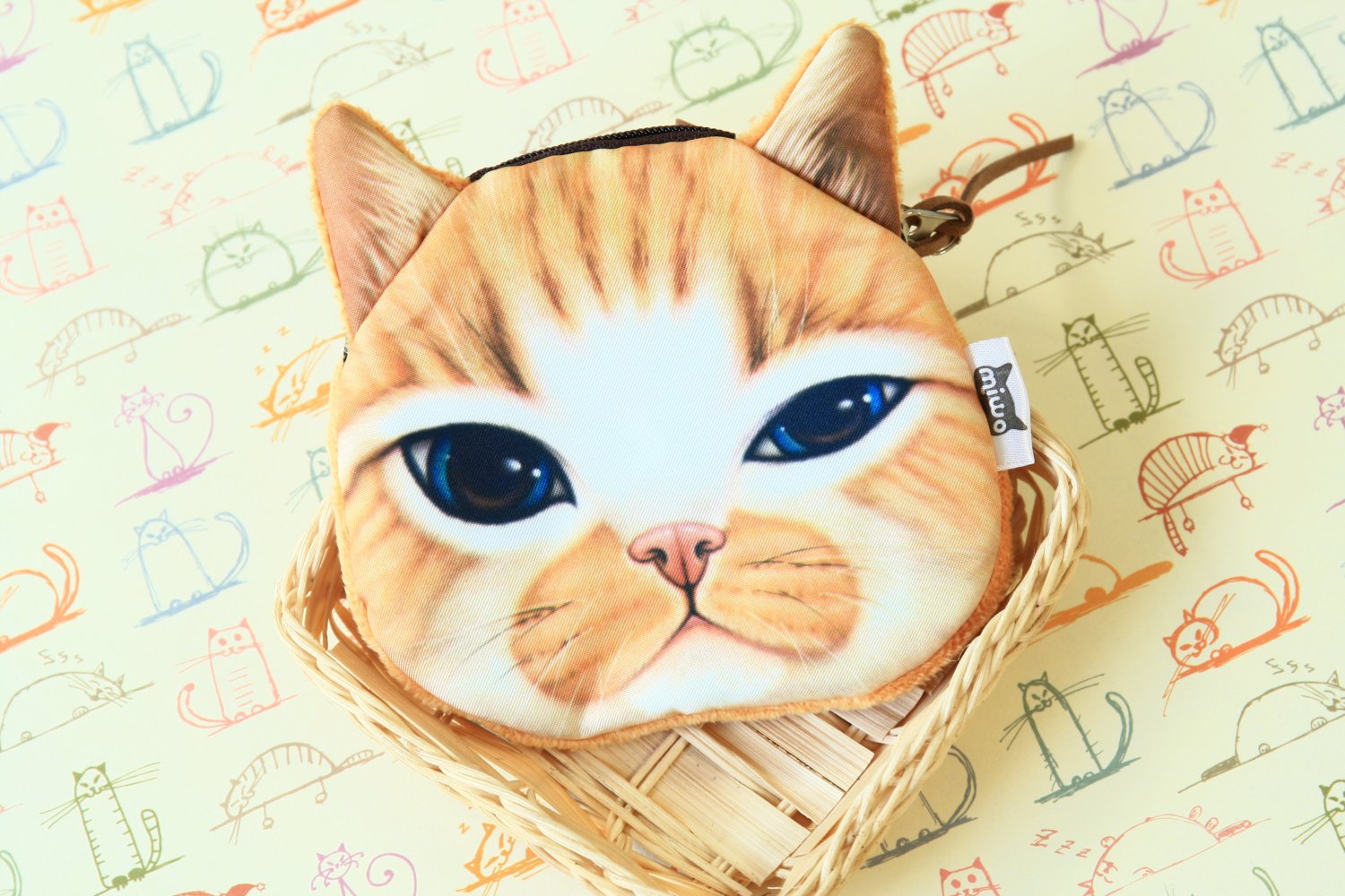 Brown Cat Face coin bag purse