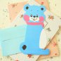 Blue Bear cartoon animal shaped letter set