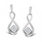 Prateek Export 18k White Gold 0.0999 Ct Diamond Drop Earrings