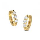 Prateek Export 18k Yellow Gold 0.1CT Diamond Cluster Hoop Earrings