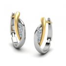 Prateek Exports .925 Sterling Silver 0.12 CT Diamond Drop Earrings