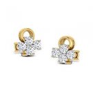 Prateek Export 18k Yellow Gold 0.12 CT Diamond Stud Earrings