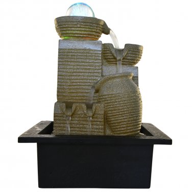 Home Decor Indoor Outdoor Decorative Water Drop Table Top Water Fountain (21cmX18cmX27cm)