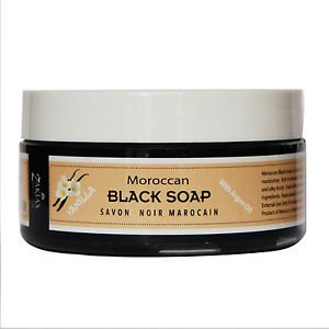 6 Pack Moroccan Black Soap PLUS  Kessa Exfoliating Glove-Vanilla