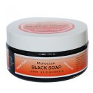 6 Pack Moroccan Black Soap PLUS  Kessa Exfoliating Glove Amber Musk Scent