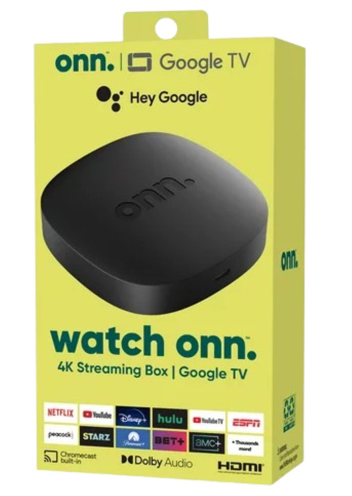 Onn 4K Streaming Google TV Box with Voice Remote
