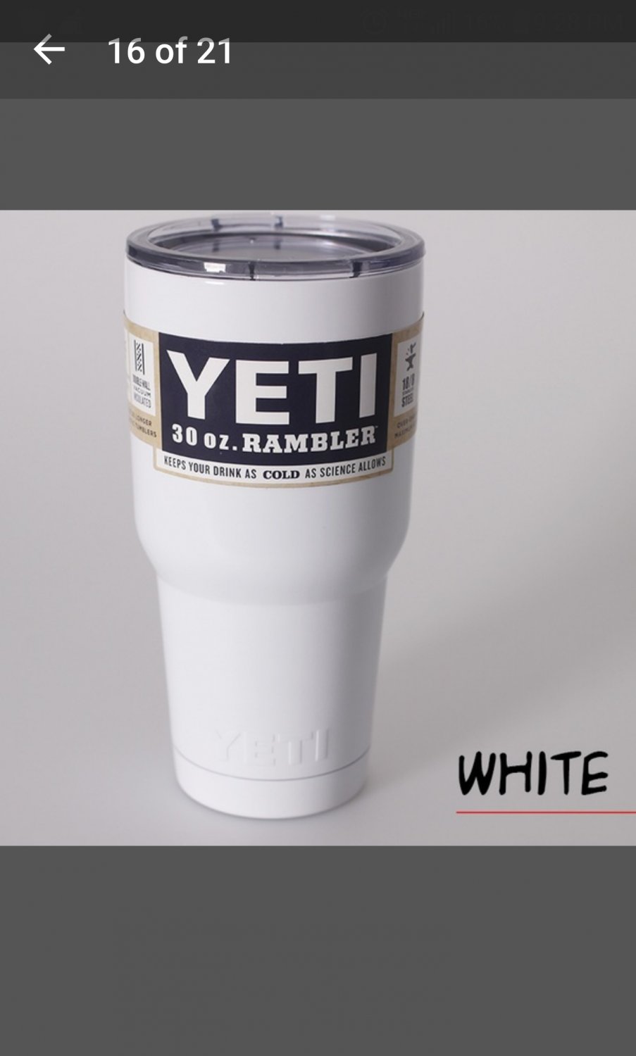 30 oz yeti tumbler in white