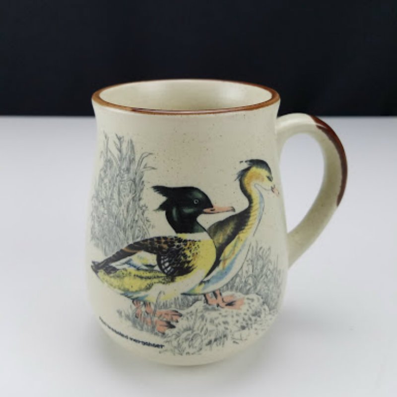 Pottery Duck Mug Tutted Stoneware Set of 4