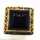 925 STERLING SILVER HANDMADE VINTAGE ESTATE RING BLACK ONYX GEMSTONE SIZE 8.75