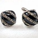 925 SILVER 22.55 BLACK SPINNEL AND 0.40 NATURAL DIAMOND MEN HANDMADE CUFFLINK
