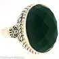 925 SOLID STERLING SILVER GREEN ONYX OVAL GEMSTONE HANDMADE RING US 8