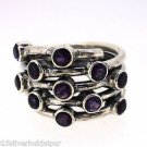 925 SOLID STERLING SILVER HANDMADE LABMADE AMETHYST GEMSTONE RING SIZE 6.5 US