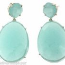 925 SOLID STERLING SILVER BLUE ONYX HANDMADE DANGLE EARRING