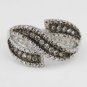 925 SILVER 1.10 CW NATURAL ROSE CUT DIAMOND STUDDED BEAUTIFUL SNAKE RING