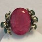 925 SOLID STERLING SILVER BLACK ONYX PEAR GEMSTONE HANDMADE RING US 9.5
