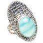 925 SOLID STERLING SILVER CZ HANDMADE BLUE ONYX GEMSTONE RING US 8