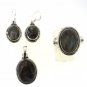925 STERLING SILVER HANDMADE LABRODRITE GEMSTONE PENDANT EARRING RING SET