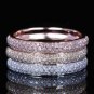 925 SILVER 0.40 CT NATURAL PAVE DIAMOND ETERNAL BAND HANDMADE RING US 8.50