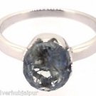 925 SILVER HANDMADE RING STUDDED WITH GEMSTONE NATURAL BLUE SAPPHIRE SIZE US 10