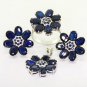 925 SOLID STERLING SILVER HANDMADE RING EARRING PENDANT SET WHITE GEMSTONE