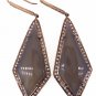 925 SOLID STERLING SILVER MOONSTONE GEMSTONE & CZ HANDMADE DANGLE EARRING