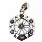 925 SOLID STERLING SILVER HANDMADE HEXAGON PENDANT AMETHYST GEMSTONE 28X17MM