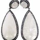 925 STERLING SILVER WHITE RAINBOW GEMSTONE CZ HANDMADE DROP DANGLE EARRING