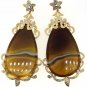 925 SOLID STERLING SILVER CHAMPAGNE ONYX GEMSTONE & CZ HANDMADE DANGLE EARRING