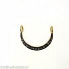 VINTAGE VICTORIAN 925 SILVER HANDMADE CRESCENT MOON CHARM PENDANT 0.13 DIAMOND