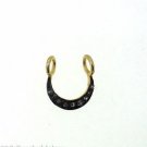 VINTAGE VICTORIAN 925 SILVER HANDMADE CRESCENT MOON CHARM PENDANT 0.10 DIAMOND