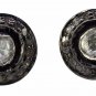 925 STERLING SILVER 0.45 CTS SINGLE CUT 0.20 CTS DIAMOND POLKI ROUND SHAPE STUD
