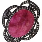 925 SOLID STERLING SILVER RED AGATE GEMSTONE HANDMADE RING US 9
