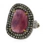 925 SOLID STERLING SILVER RED AGATE GEMSTONE HANDMADE RING US 9