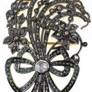 925 SILVER 1.65 ROSE CUT DIAMOND 0.20 NATURAL UNCUT DIAMOND POLKI FLOWER BROOCH