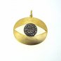 VINTAGE VICTORIAN 925 SILVER HANDMADE DEVIL EYE PENDANT 0.30 DIAMOND 32X30MM