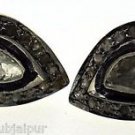 925 SILVER NATURAL 0.45 SINGLE CUT 0.15 POLKI DIAMOND BEAUTIFUL PEAR SHAPE STUD