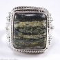 925 SOLID STERLING SILVER ANTIQUE HANDMADE RING WHITE RAINBOW GEMSTONE SIZE10.25