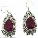 925 SOLID STERLING SILVER RED AGATE HANDMADE HOOK EARRING