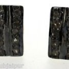 925 SILVER 0.40 CW NATURAL PAVE DIAMOND RECTANGLE HANDMADE VINTAGE STUD EARRING