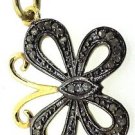SILVER 0.30 CTS SINGLE CUT NATURAL DIAMOND BEAUTIFUL  CUTE BUTTERFLY CHARM