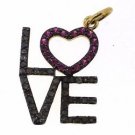VINTAGE VICTORIAN 925 SILVER 0.70 CW DIAMOND 0.35 CW LABMDE RUBY LOVE PENDANT