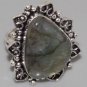 925 SOLID STERLING SILVER LABRAODRITE PEAR GEMSTONE HANDMADE RING US 9.25
