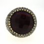 925 SOLID SILVER & BRASS HANDMADE TURKISH RING LABMADE RUBY GEM CZ SIZE 6.5