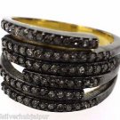 925 SILVER 0.65 NATURAL SINGLE CUT DIAMOND HANDMADE VINTAGE RING SIZE US 6