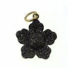 VINTAGE VICTORIAN 925 SILVER 0.80 CW DIAMOND FLOWER PENDANT CHARM  16X22MM